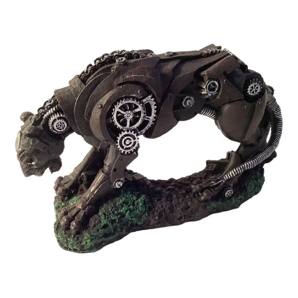 Aquarium Fish Tank Decorations,Robot Leopard Resin Easy Clean Accessories